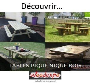 table pique nique- mobilier de jardin- woodexpo 78