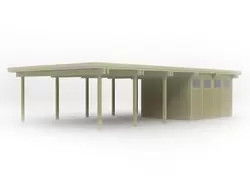 carport avec abri park&store- toiture bac acier-599x1030cm-woodexpo 78
