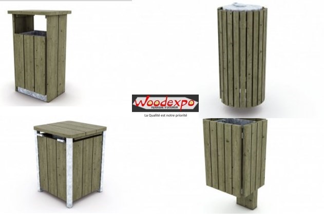 Corbeilles de propreté-mobilier extérieur-mobextan-woodexpo 78